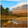 slides/Loch Clare.jpg loch clare, torridon region of scotland, westerross, clouds, colourful, biscuit tin image, mountains, trees,reflections Loch Clare